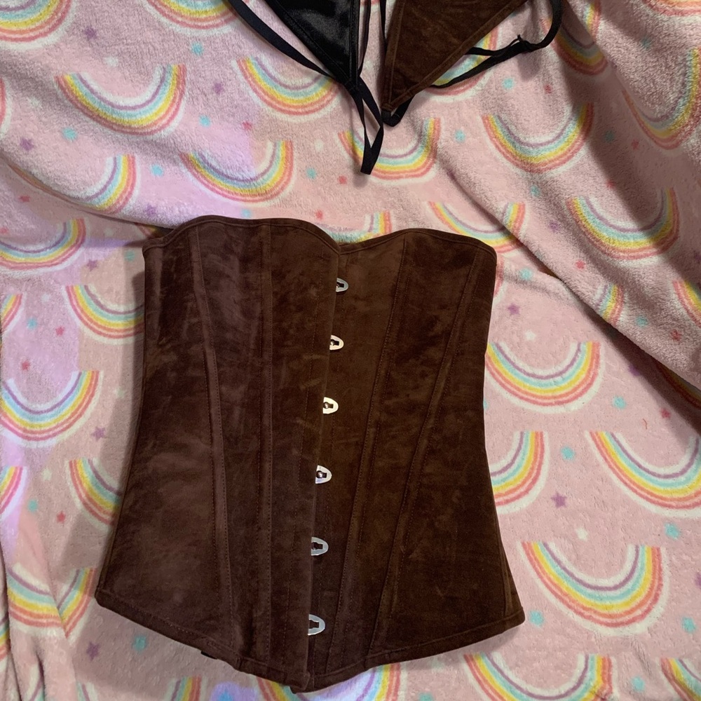 Suede Corset set